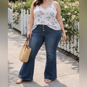 SHEIN Curve Blue Flare Jeans - Size 4XL